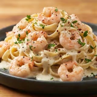 Pasta with Shrimp Alfredo