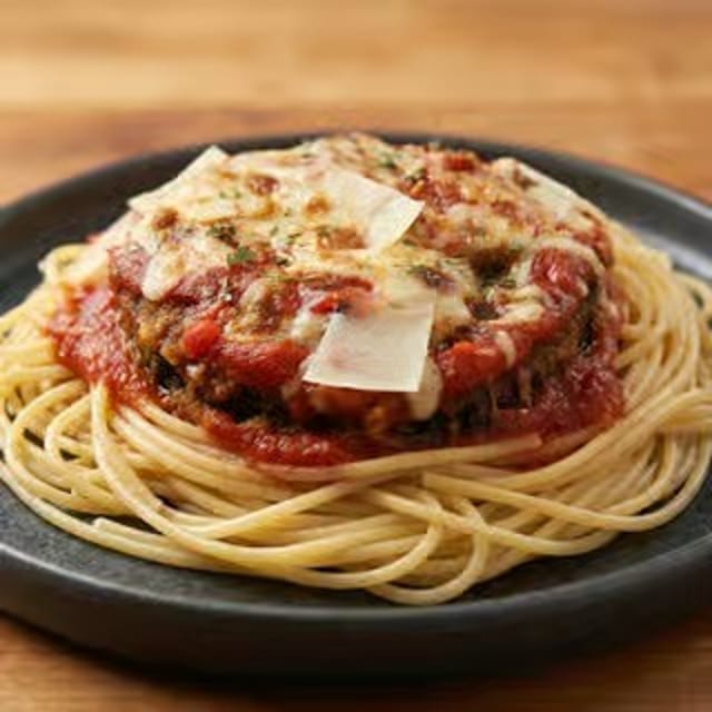 Pasta with Eggplant Parmigiana.